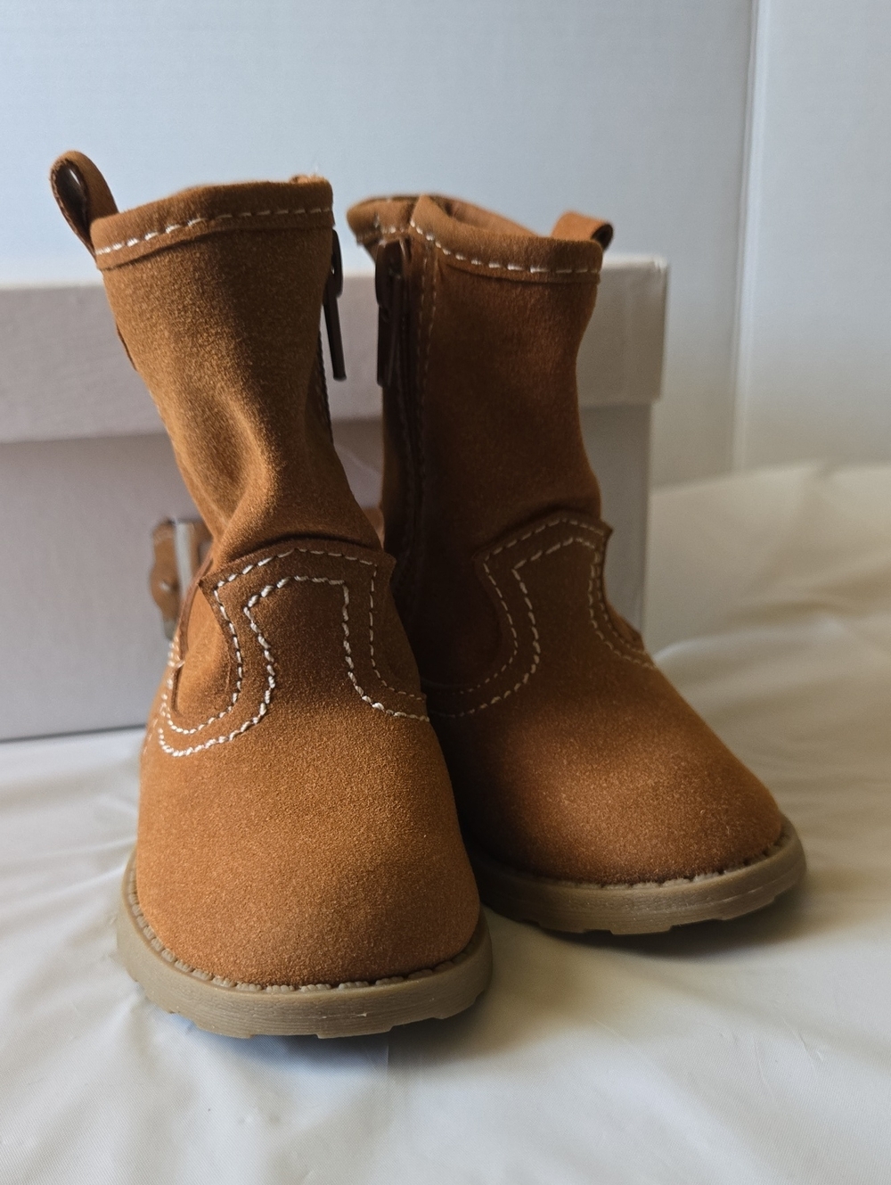 Carter's Tan Suede-Look Kids Pull-On Boots 4M